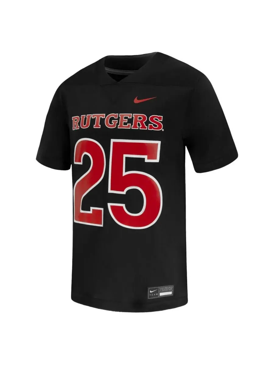 Nike Мужская черная игровая футболка Rutgers Scarlet Knights Untouchable, размер 25 — изображение 3 из 3, черный