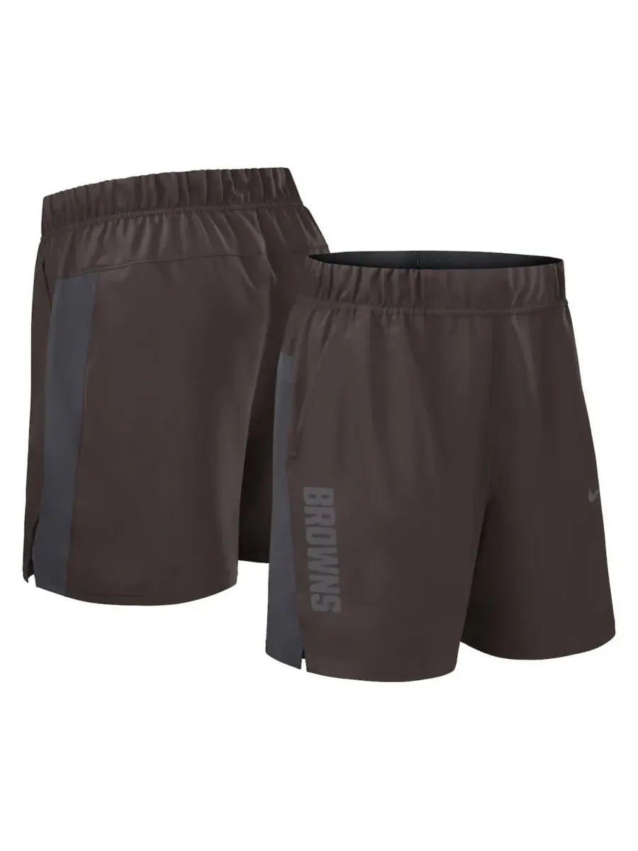 Nike Мужские коричневые тканые спортивные шорты Cleveland Browns Woven Victory Performance Shorts — изображение 1 из 3
