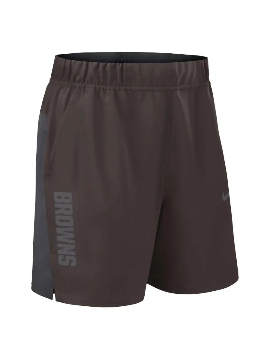 Nike Мужские коричневые тканые спортивные шорты Cleveland Browns Woven Victory Performance Shorts — изображение 2 из 3