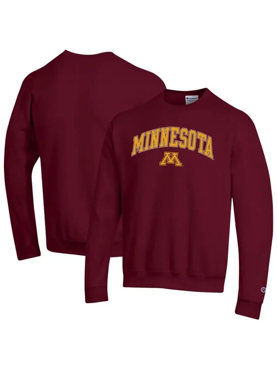Champion Мужская бордовая толстовка с логотипом Minnesota Golden Gophers в виде арки — изображение 1 из 3, коричневый