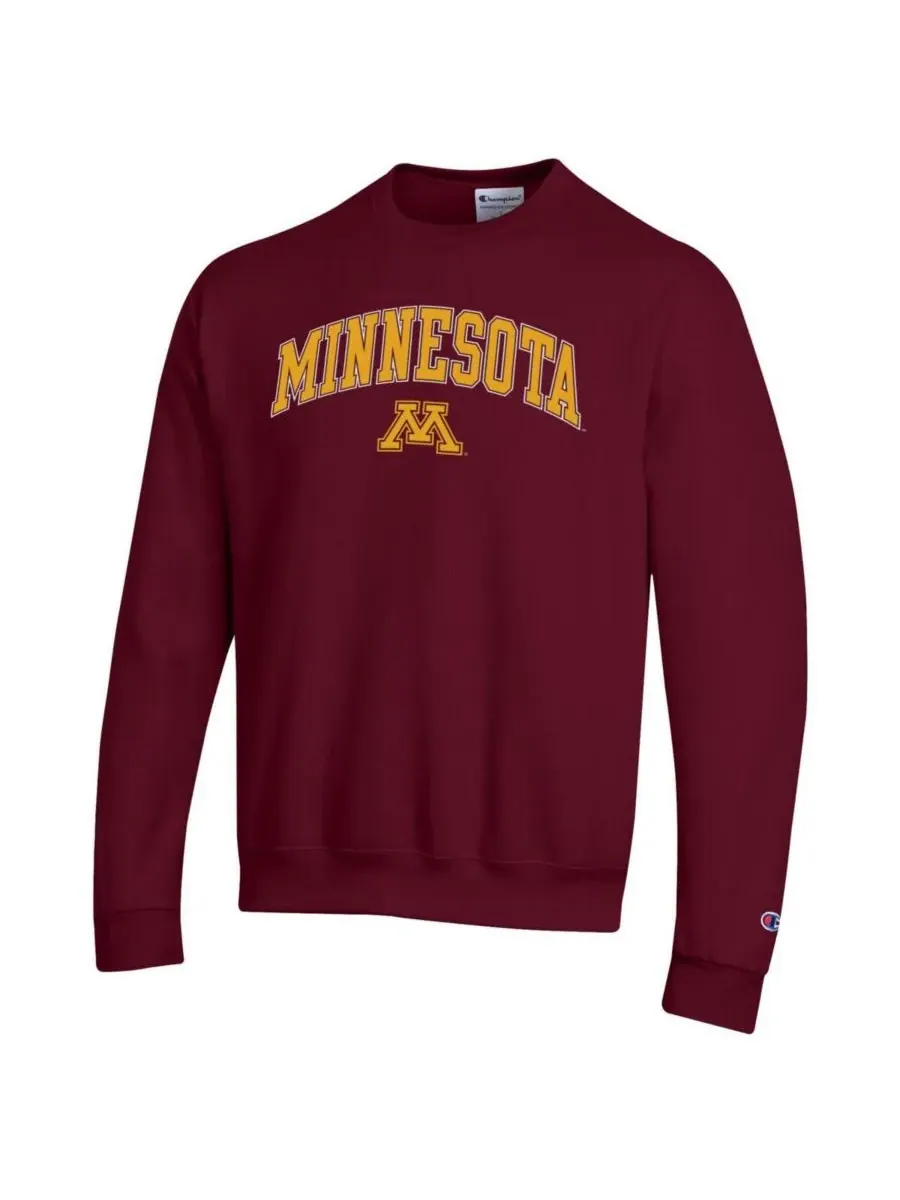 Champion Мужская бордовая толстовка с логотипом Minnesota Golden Gophers в виде арки — изображение 3 из 3, коричневый