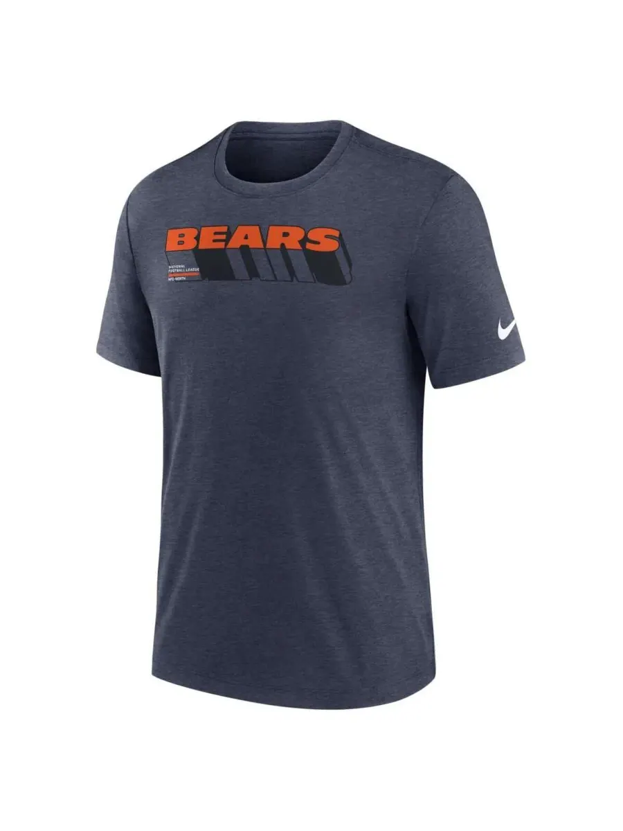 Nike Мужская футболка Chicago Bears Long Pass Tri-Blend темно-синего цвета — изображение 2 из 3, темно-синий