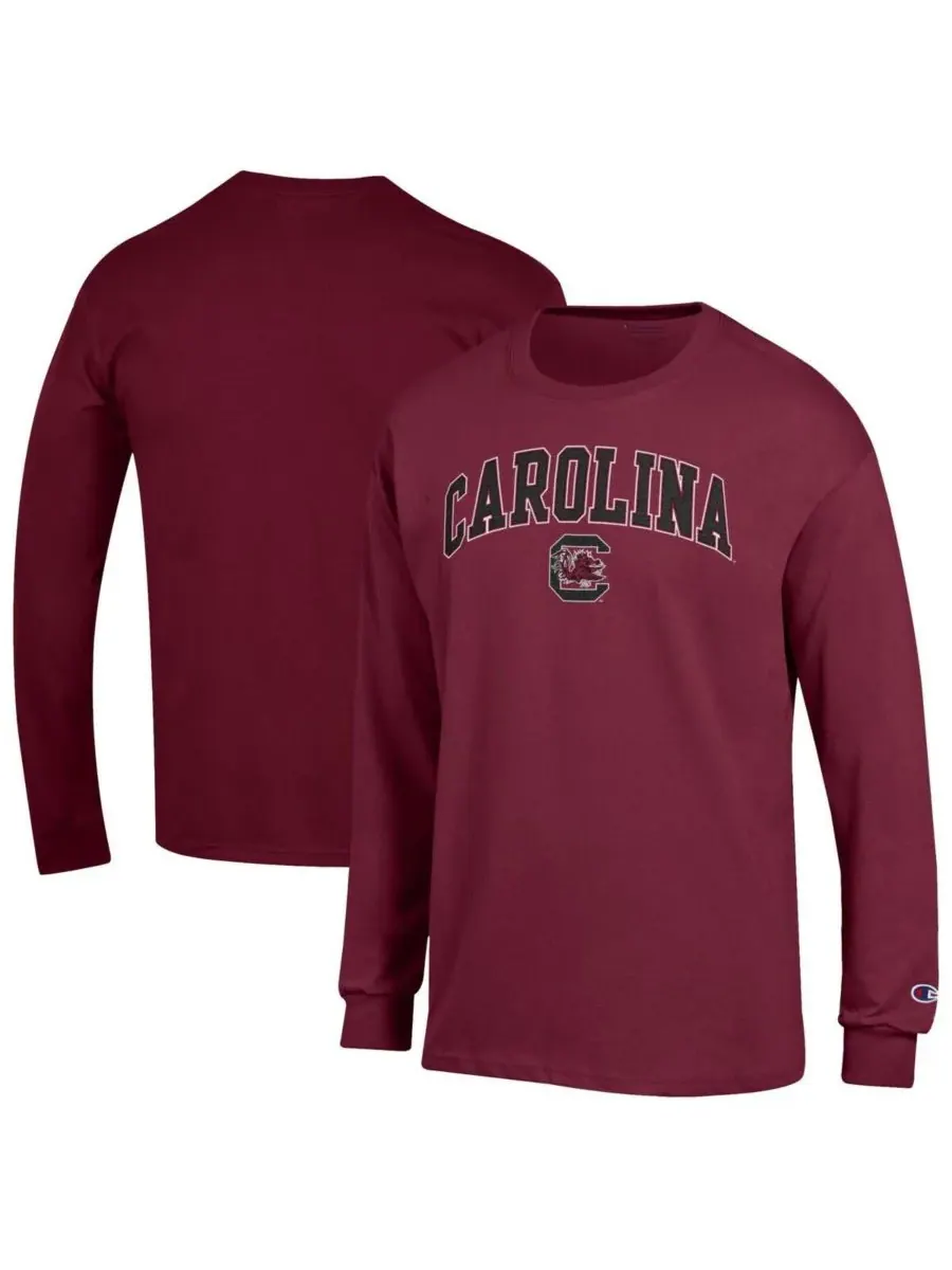 Мужская футболка с длинными рукавами Garnet South Carolina Gamecocks с логотипом Arch Over Logo — изображение 1 из 3, гранат