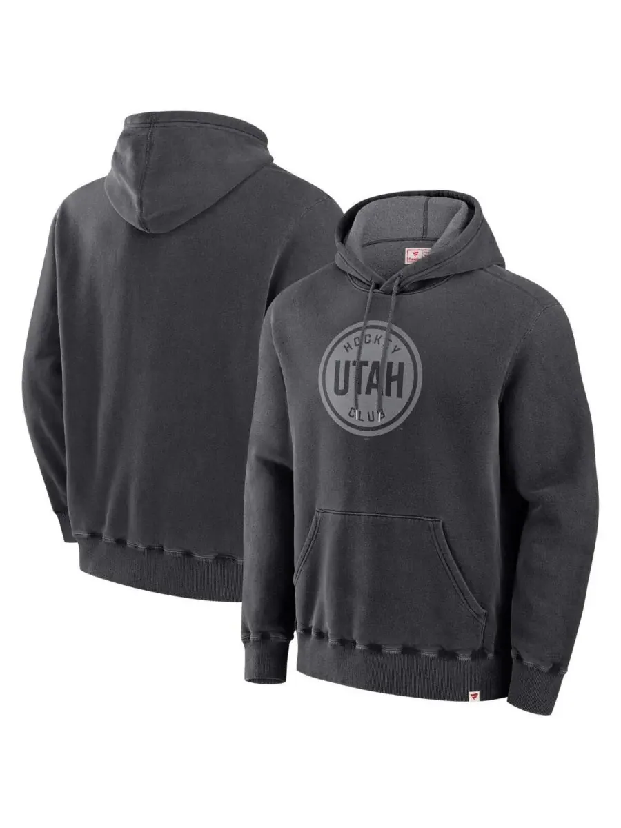 Fanatics Мужская черная толстовка с капюшоном Utah Hockey Club, произведено в Канаде — изображение 1 из 3, черный