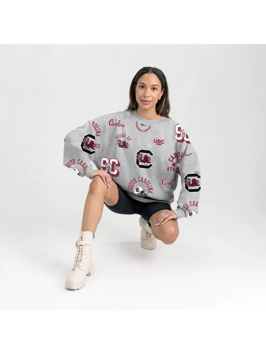 Gameday Couture Женская серая флисовая толстовка South Carolina Gamecocks Always on Repeat — изображение 4 из 4, серый