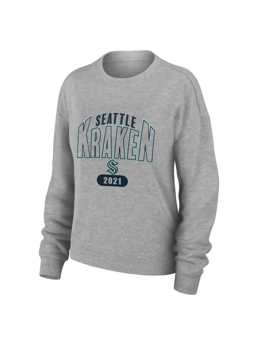 WEAR by Erin Andrews Женский комплект для сна из двух предметов: трикотажная футболка с длинными — изображение 2 из 5, серый