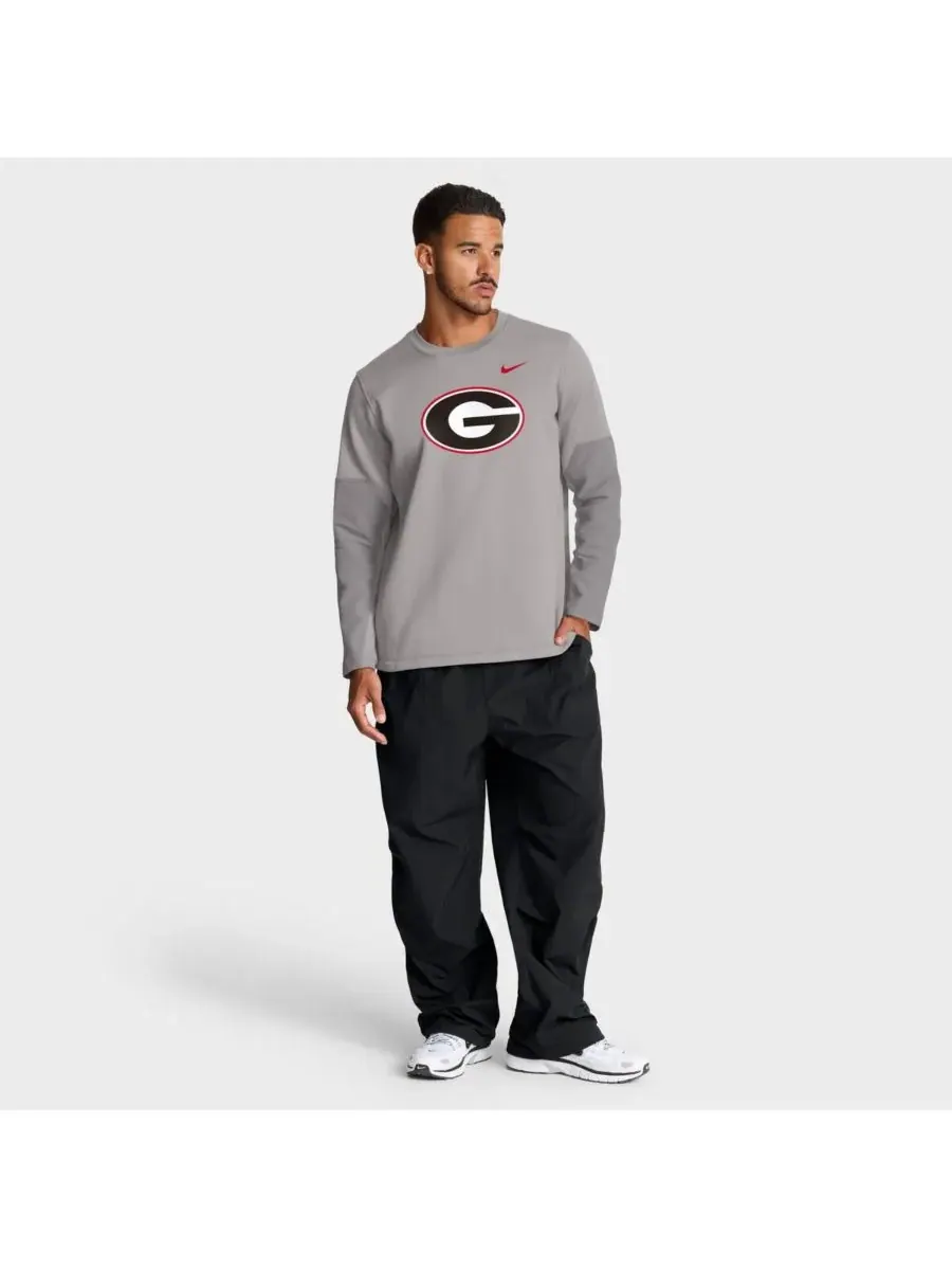Nike Мужская серая футболка с длинным рукавом Georgia Bulldogs 2025 Sideline Coach Performance — изображение 3 из 5, серый