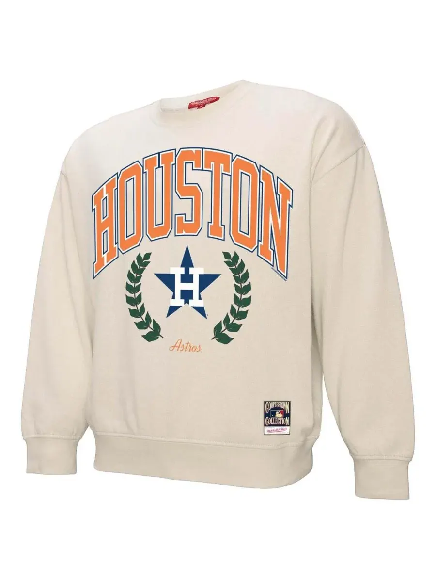 Mitchell & Ness Женская кремовая толстовка-пуловер с круглым вырезом из коллекции Houston Astros — изображение 3 из 3