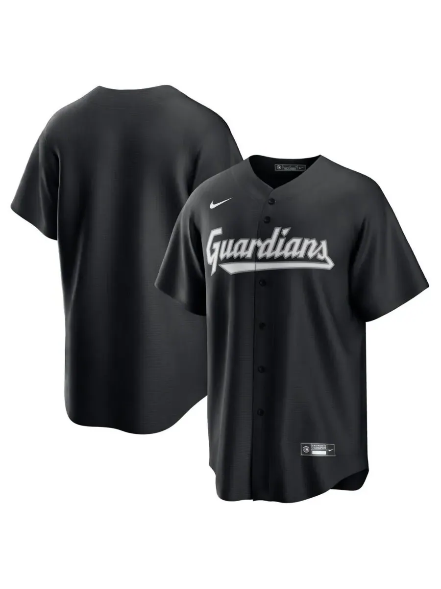 Nike Мужская черная реплика футболки Cleveland Guardians Lights Out — изображение 1 из 3, черный