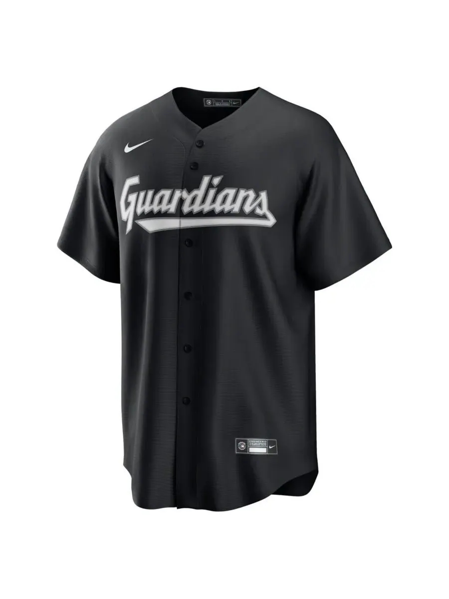 Nike Мужская черная реплика футболки Cleveland Guardians Lights Out — изображение 3 из 3, черный