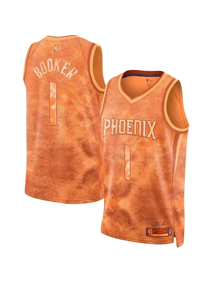 Мужская и женская баскетбольная майка Phoenix Suns Select Series Swingman Девена Букера в оранжевом