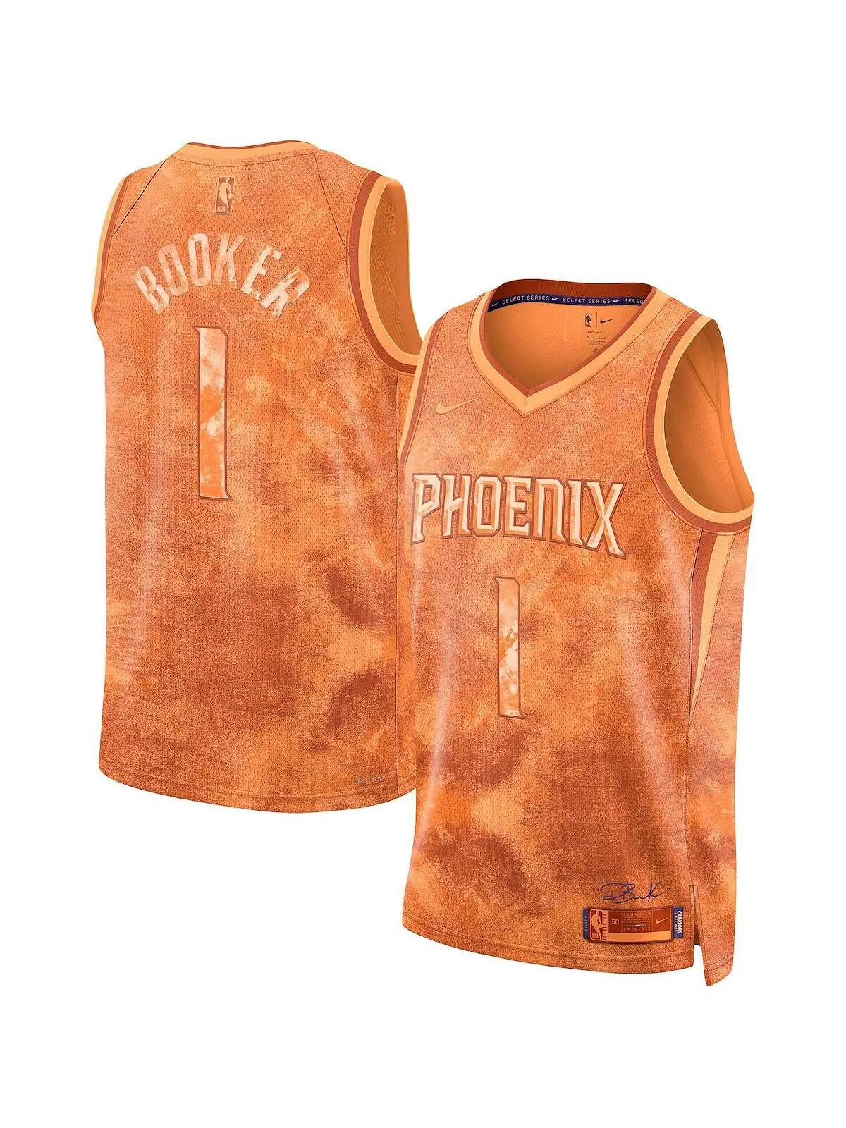 Мужская и женская майка Devin Booker Orange Phoenix Suns Select Series Swingman Nike — изображение 1 из 3, оранжевый