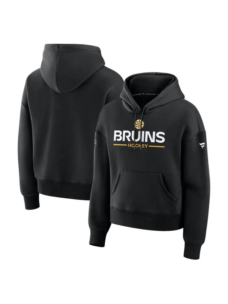 Женская черная толстовка с капюшоном Boston Bruins Authentic Pro Primary Pullover Hoodie Fanatics — изображение 1 из 3