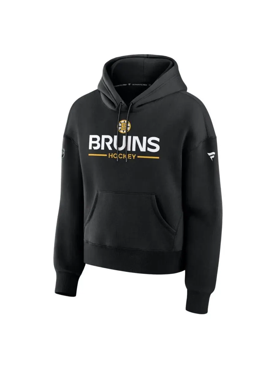 Женская черная толстовка с капюшоном Boston Bruins Authentic Pro Primary Pullover Hoodie Fanatics — изображение 3 из 3