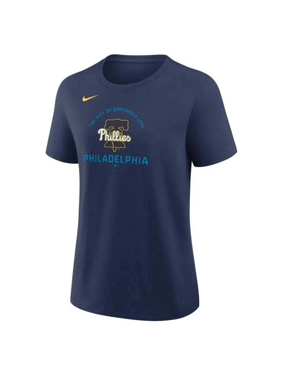 Женская темно-синяя футболка Philadelphia Phillies City Connect Arch Nike — изображение 4 из 4, темно-синий