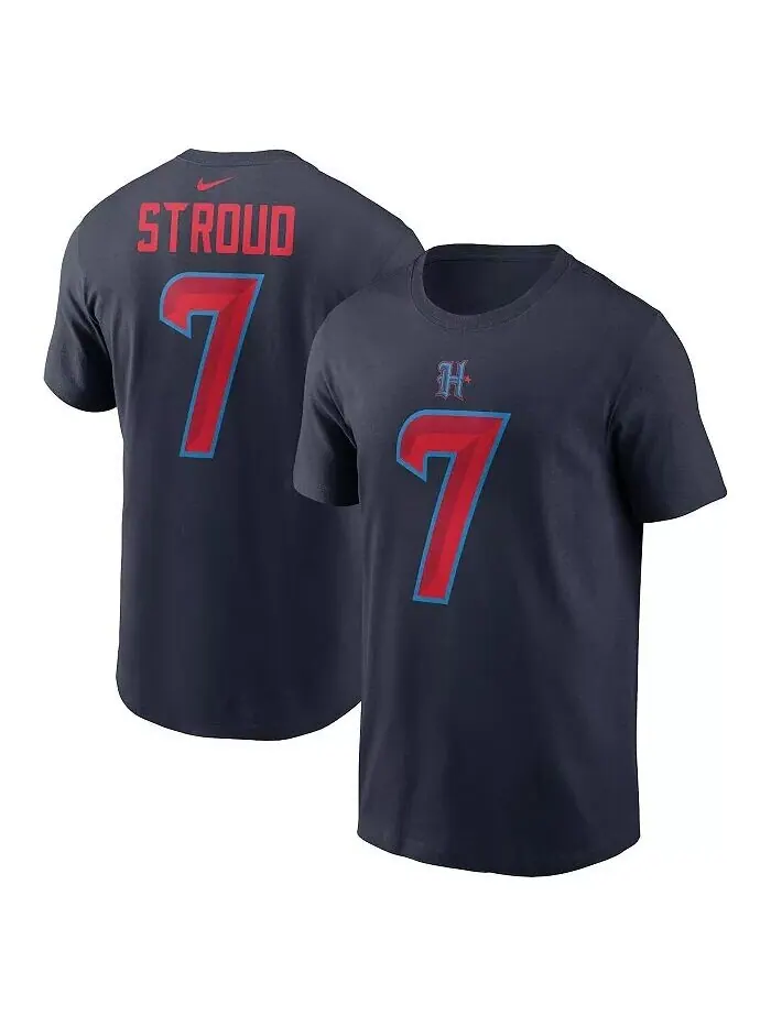 Мужская футболка CJ Stroud Navy Houston Texans с именем и номером Nike — изображение 1 из 3