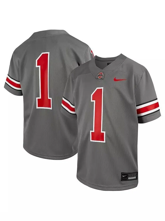 Дошкольный #1 Steel Ohio State Buckeyes альтернативная футбольная майка Untouchable Nike — изображение 1 из 3