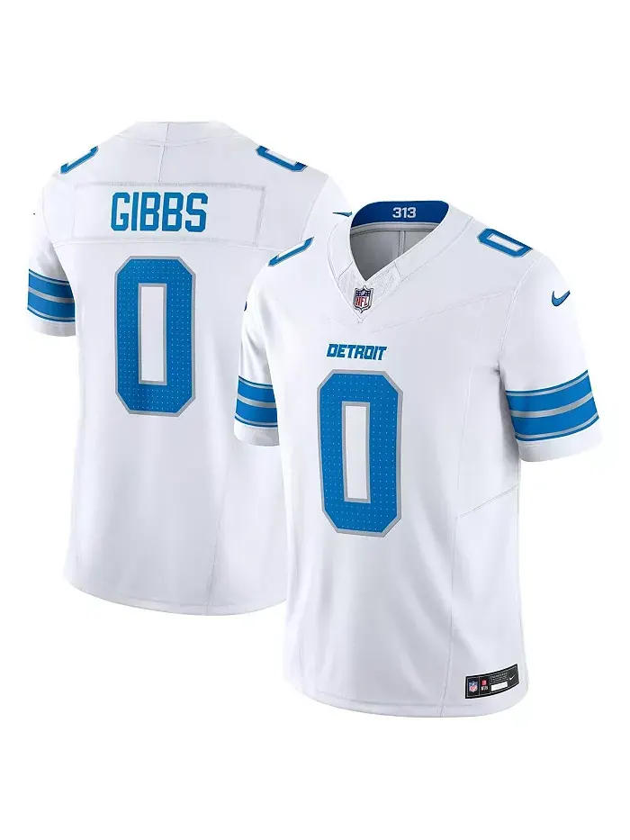 Мужская ограниченная джерси Detroit Lions Vapor F.U.S.E. Jahmyr Gibbs в белом цвете Nike — изображение 1 из 3