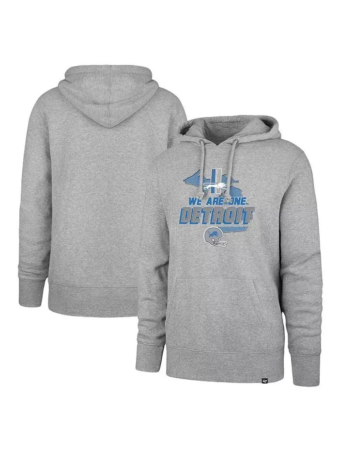 Мужская серая толстовка с капюшоном Detroit Lions We Are One Regional Headline '47 Brand — изображение 1 из 3