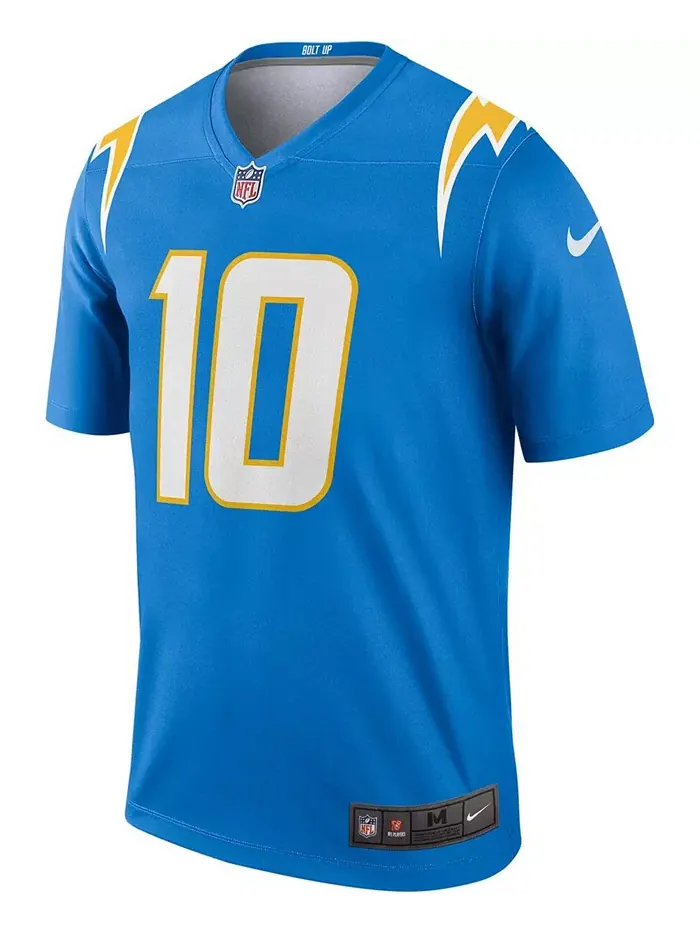 Мужская футболка Los Angeles Chargers Powder Blue с именем Джастина Герберта Nike — изображение 2 из 3