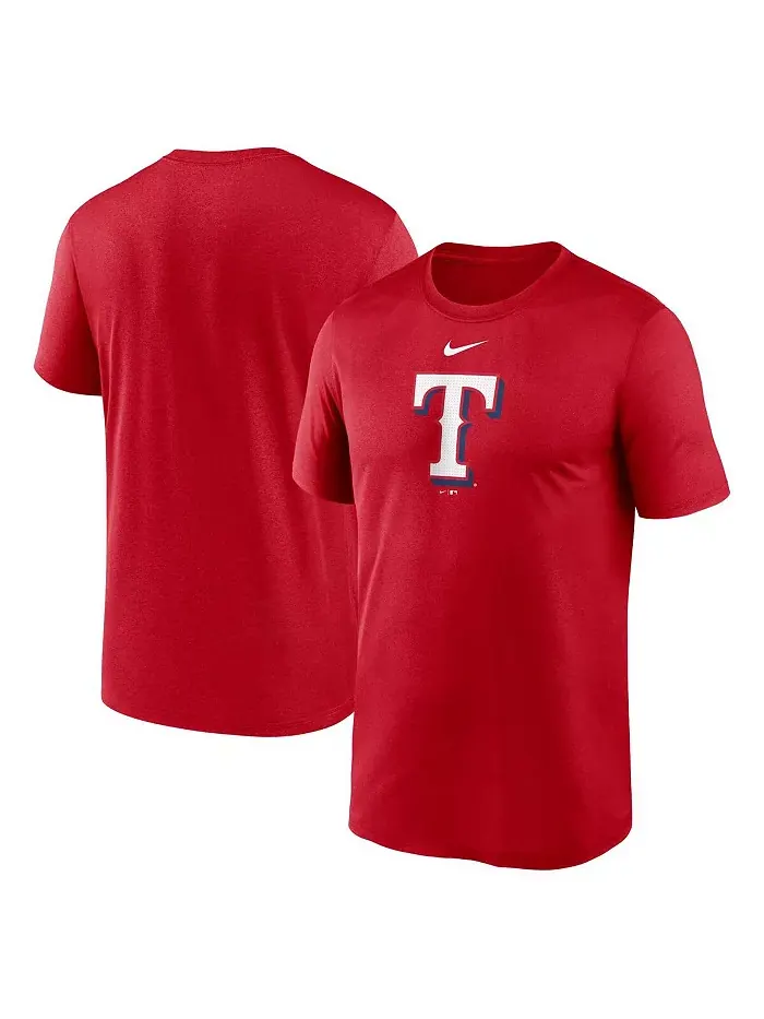 Мужская футболка Texas Rangers Legend Fuse с большим логотипом, красная Nike — изображение 1 из 3
