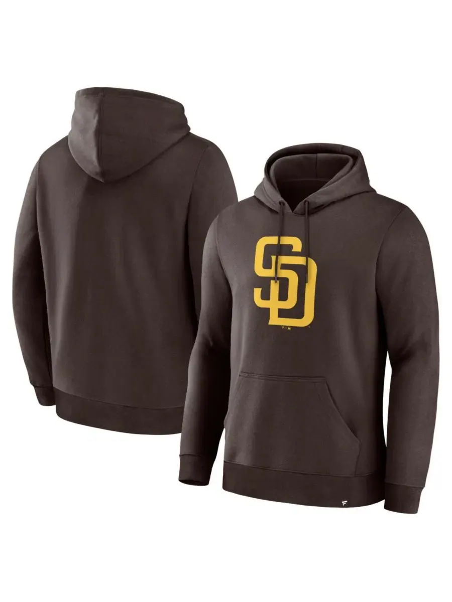 Худи с длинным рукавом с принтом San Diego Padres Primary Logo Legacy Fanatics — изображение 1 из 3, коричневый