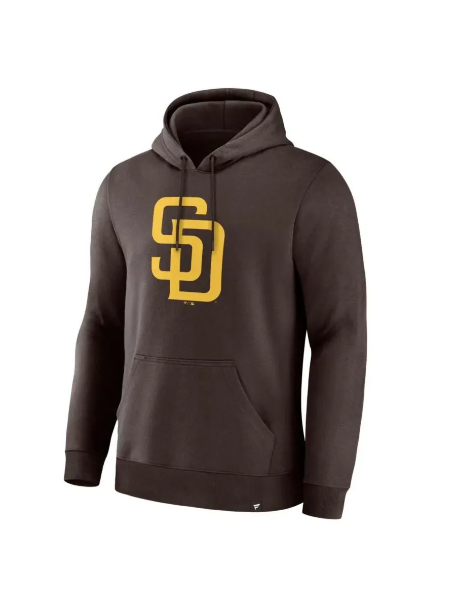 Худи с длинным рукавом с принтом San Diego Padres Primary Logo Legacy Fanatics — изображение 2 из 3, коричневый