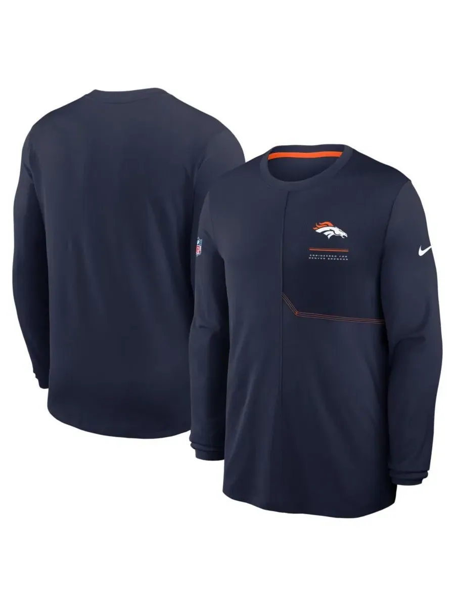 Лонгслив Nike Denver Broncos Sideline Coaches UV Dri-FIT — изображение 1 из 3, темно-синий