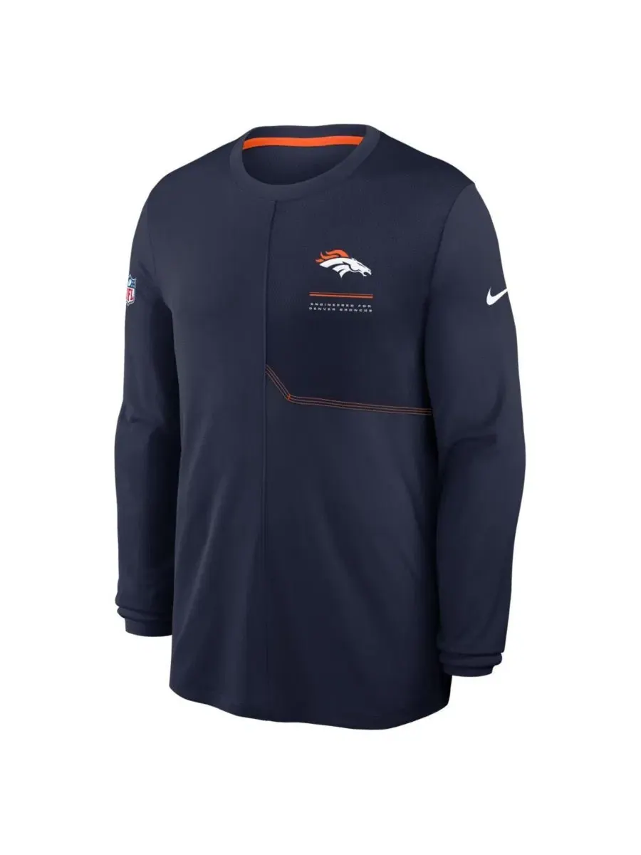 Лонгслив Nike Denver Broncos Sideline Coaches UV Dri-FIT — изображение 2 из 3, темно-синий