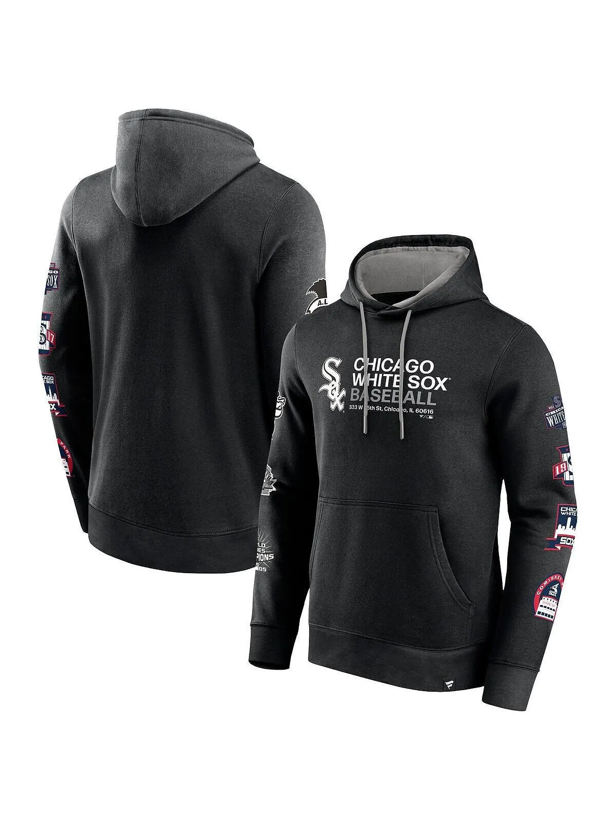 Мужской черный пуловер с капюшоном Chicago White Sox Extra Innings с логотипом Fanatics — изображение 1 из 3