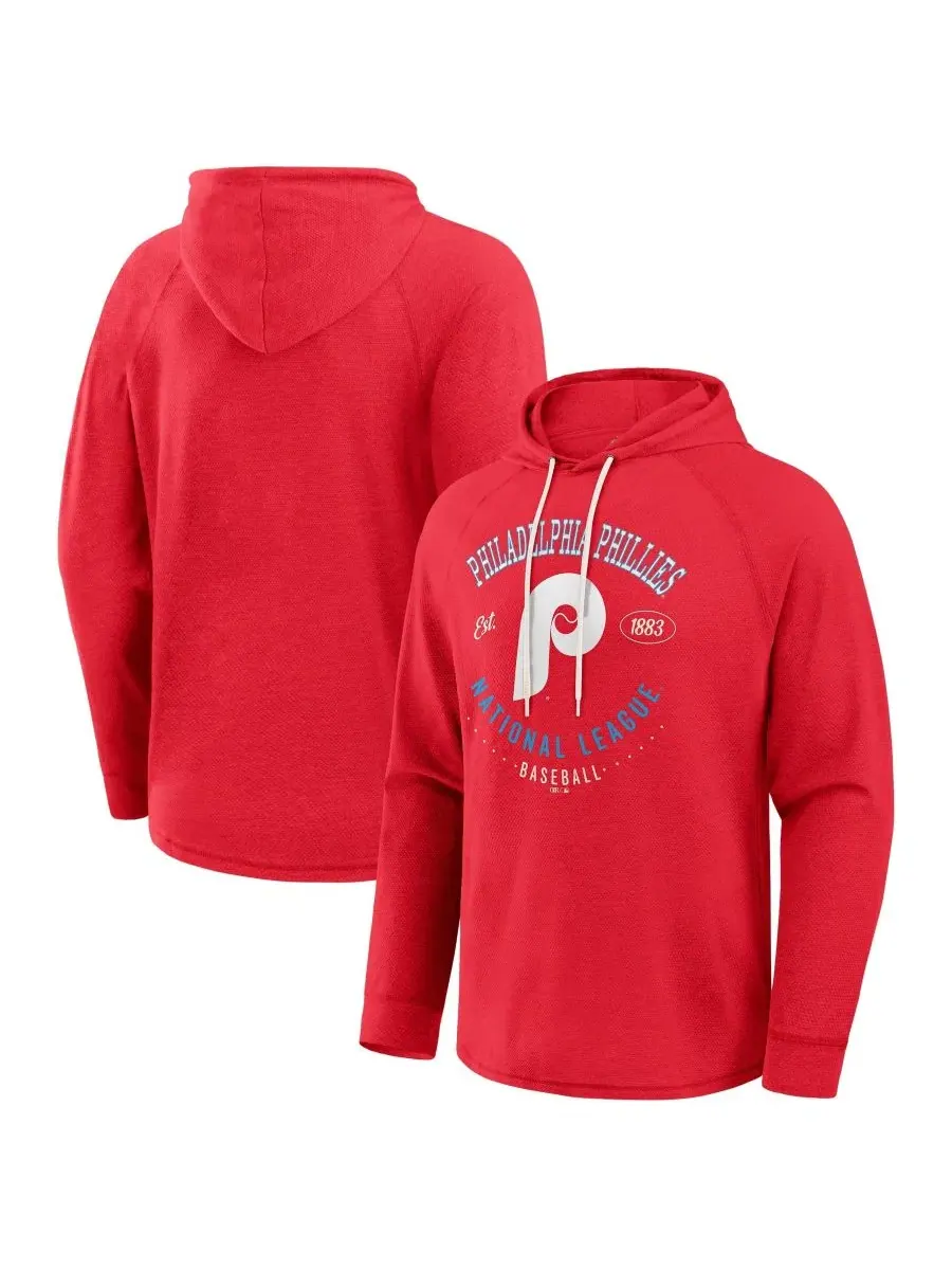 Футболка с длинным рукавом с капюшоном и реглан-рукавами, с принтом Philadelphia Phillies Darius — изображение 1 из 5