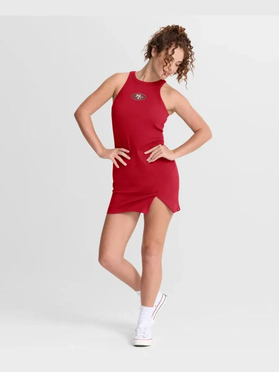 Платье без рукавов с принтом команды San Francisco 49ers, модель Push Beyond Tri-Blend Fanatics — изображение 5 из 5, алый