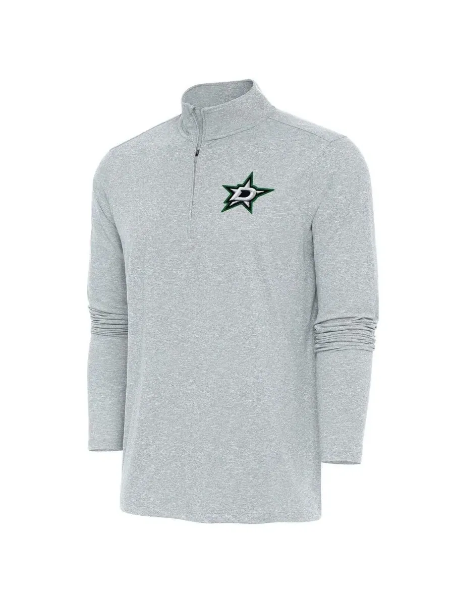 Пуловер с четверть-застежкой Hunk с принтом Dallas Stars Antigua — изображение 1 из 1, серый