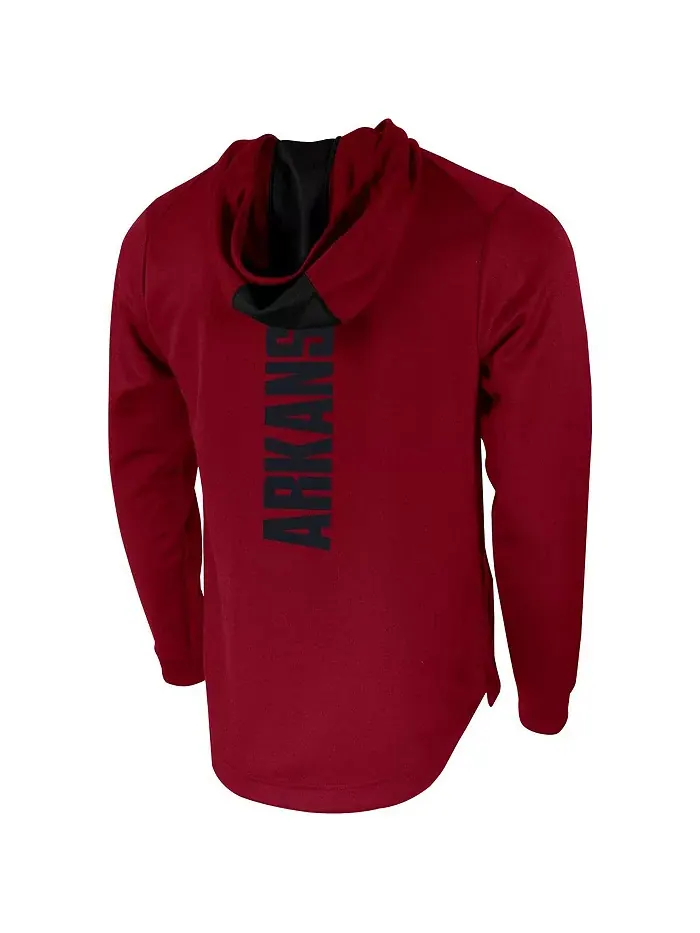 Мужская толстовка с капюшоном Cardinal Arkansas Razorbacks 2-Hit Performance Pullover Hoodie Nike — изображение 2 из 3