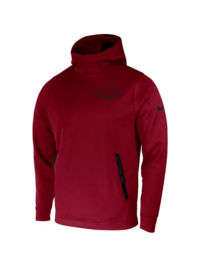 Мужская толстовка с капюшоном Cardinal Arkansas Razorbacks 2-Hit Performance Pullover Hoodie Nike — изображение 3 из 3