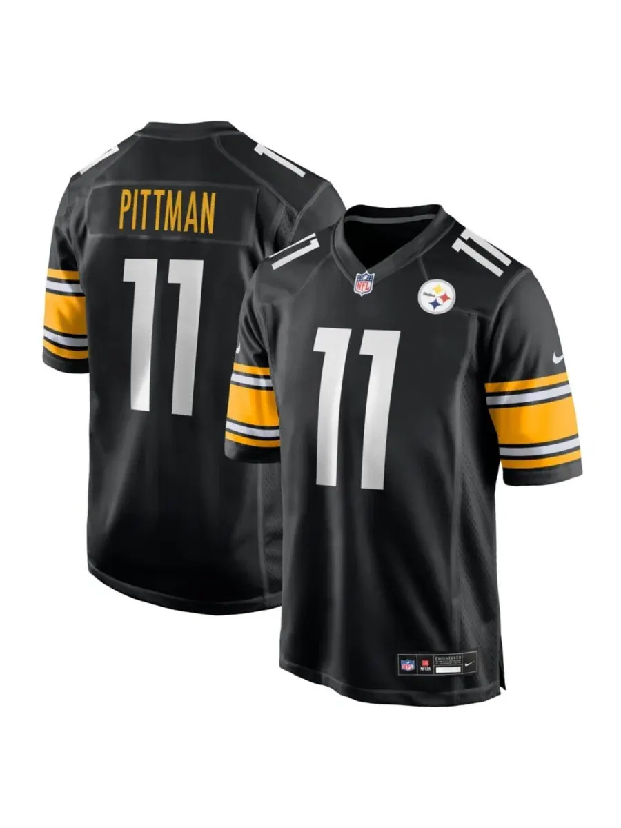 Мужская футболка Nike с принтом Michael Pittman Jr., Pittsburgh Steelers — изображение 1 из 5, черный