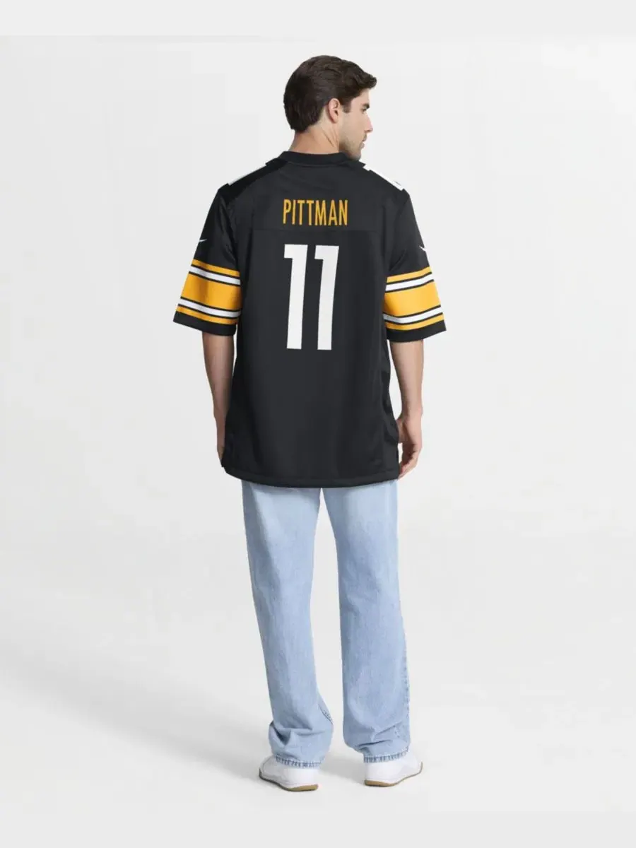 Мужская футболка Nike с принтом Michael Pittman Jr., Pittsburgh Steelers — изображение 2 из 5, черный