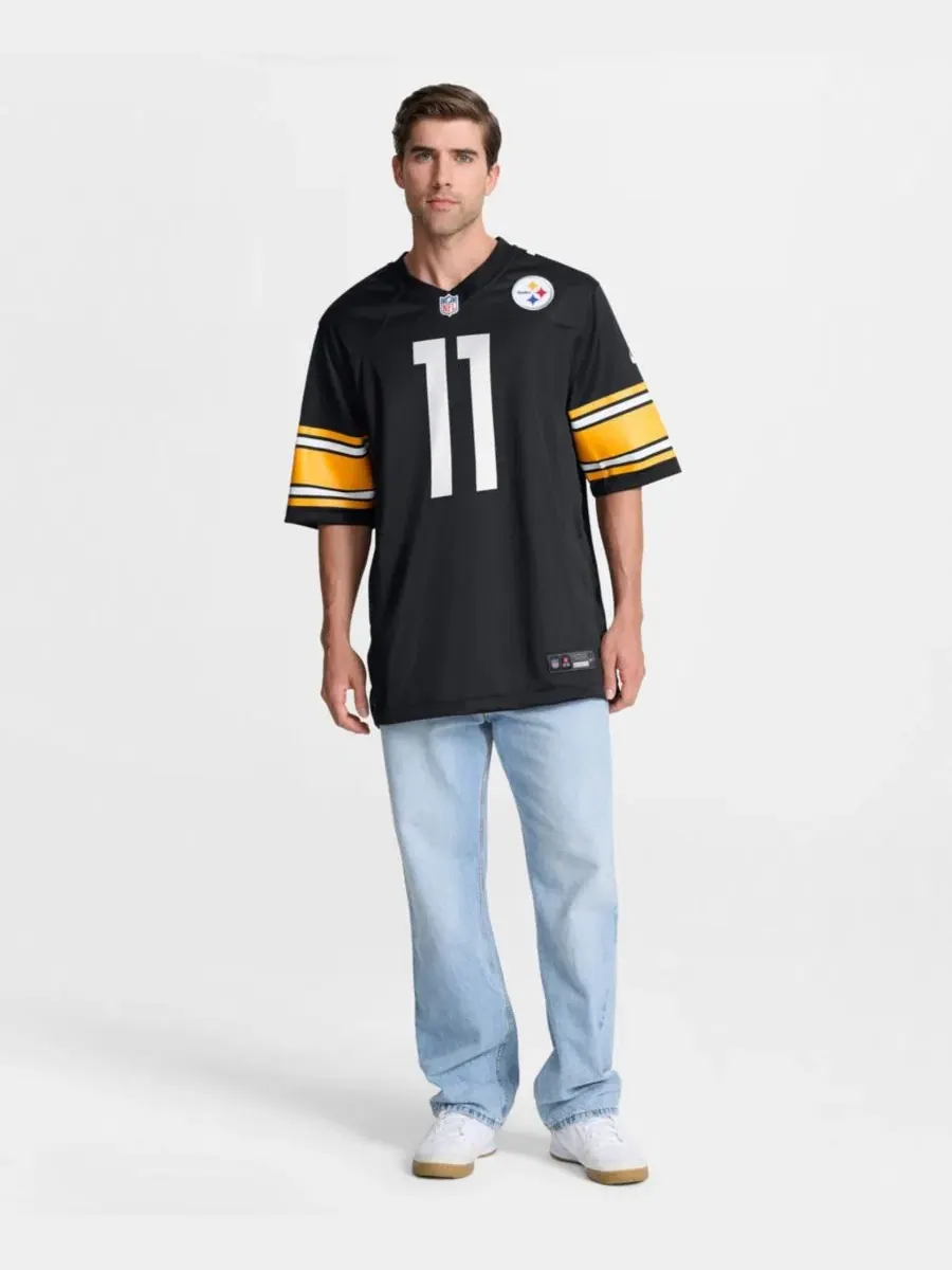 Мужская футболка Nike с принтом Michael Pittman Jr., Pittsburgh Steelers — изображение 4 из 5, черный