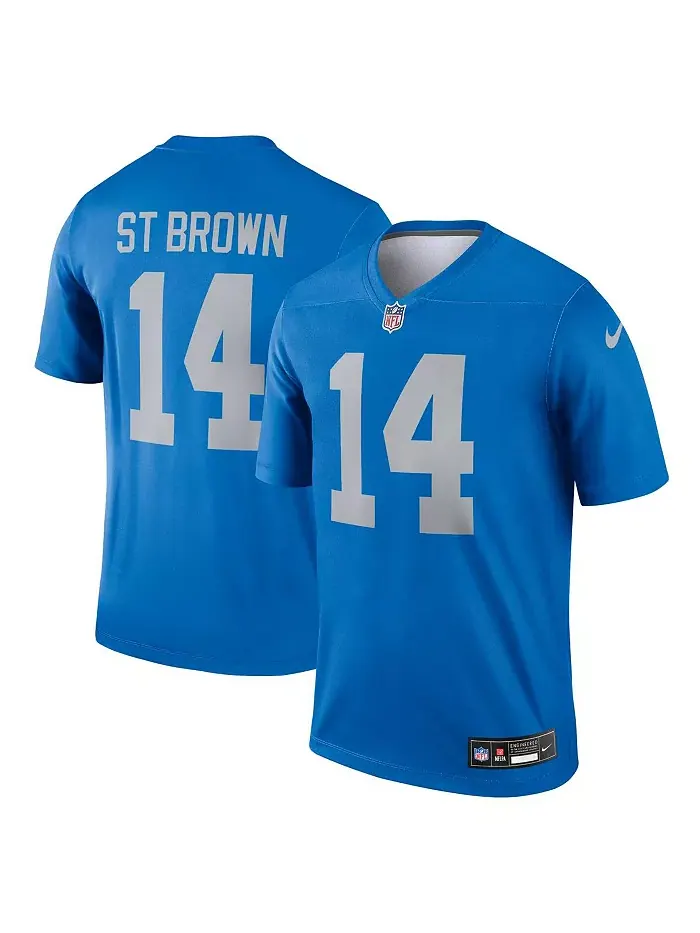 Мужская футболка для тренировок Amon-Ra St. Brown синего цвета Detroit Lions Alternate Legend — изображение 1 из 3