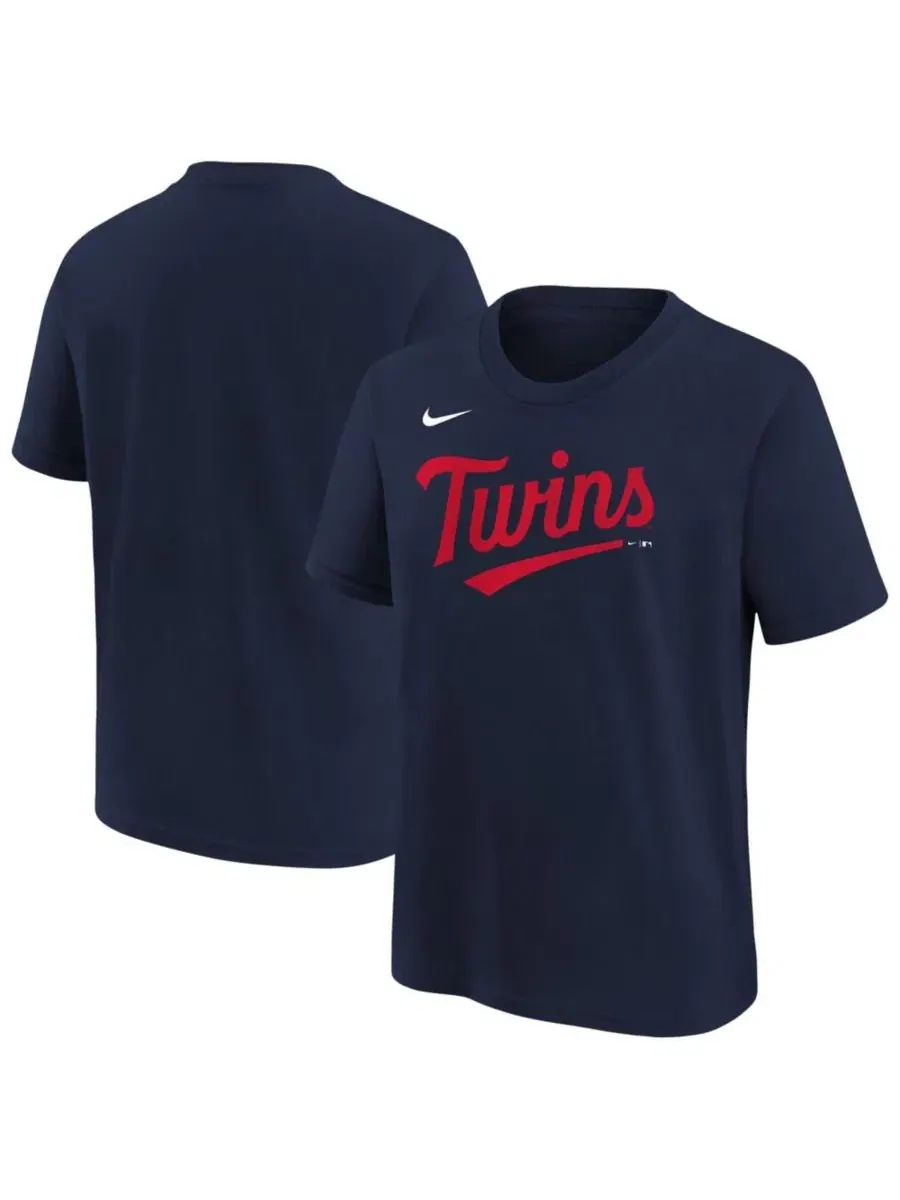 Футболка с принтом команды Minnesota Twins Nike — изображение 1 из 3, темно-синий
