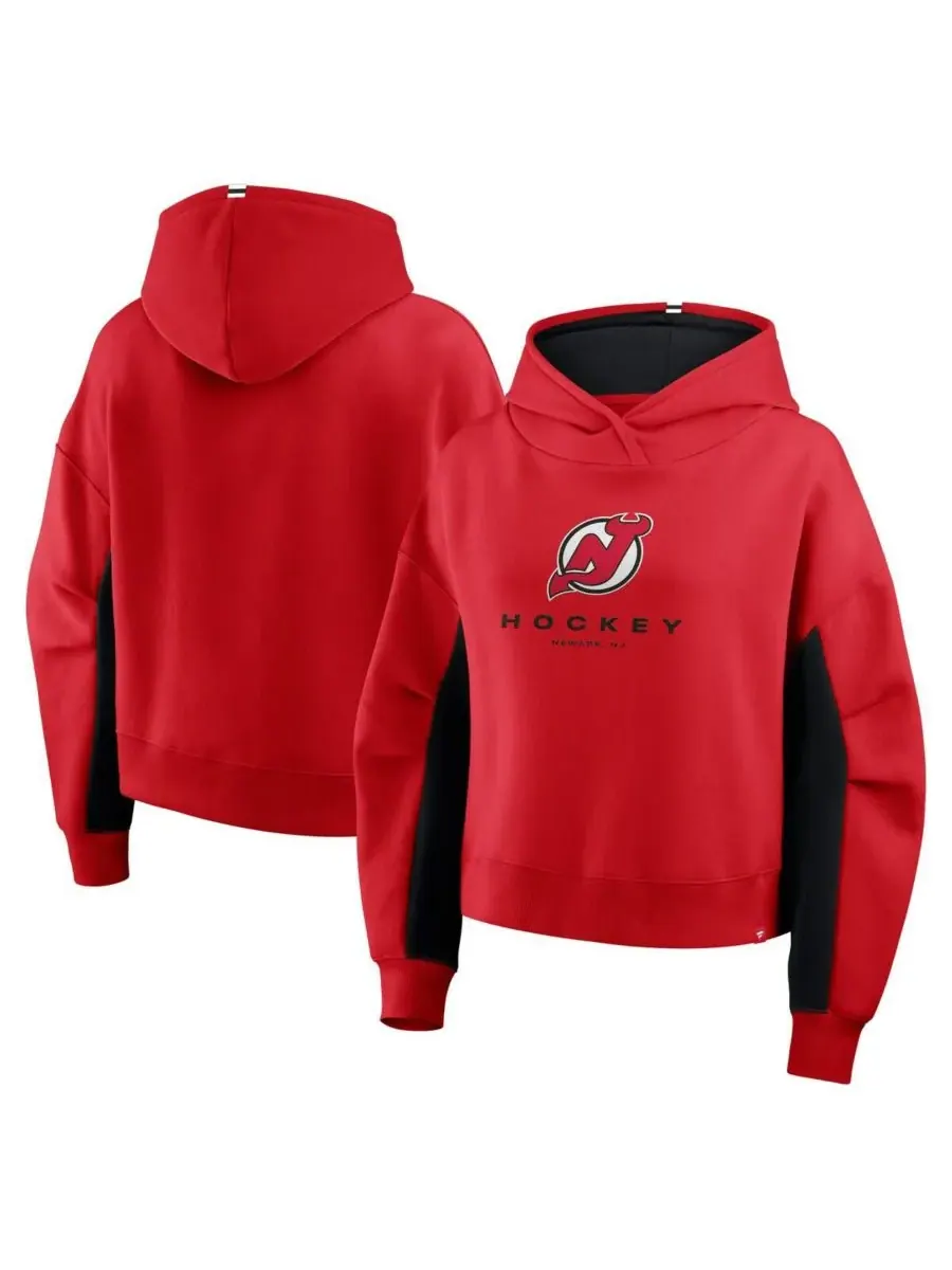 Fanatics Женская красная толстовка с капюшоном в клетку с символикой команды New Jersey Devils — изображение 1 из 3, красный