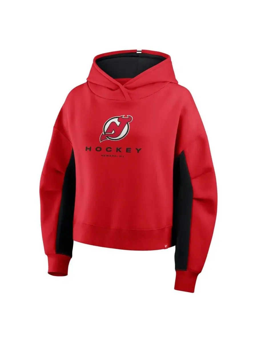 Fanatics Женская красная толстовка с капюшоном в клетку с символикой команды New Jersey Devils — изображение 2 из 3, красный