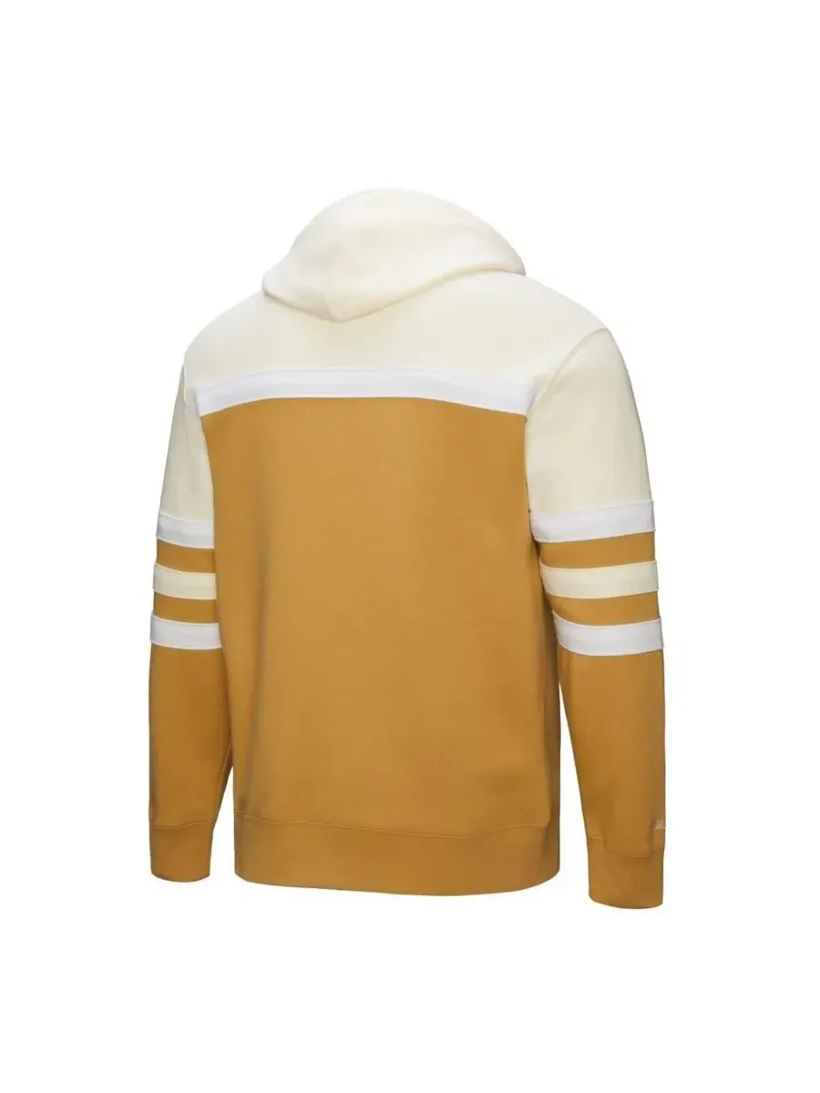Mitchell & Ness Мужская толстовка с капюшоном в бежево-кремовом цвете с логотипом главного тренера — изображение 3 из 3