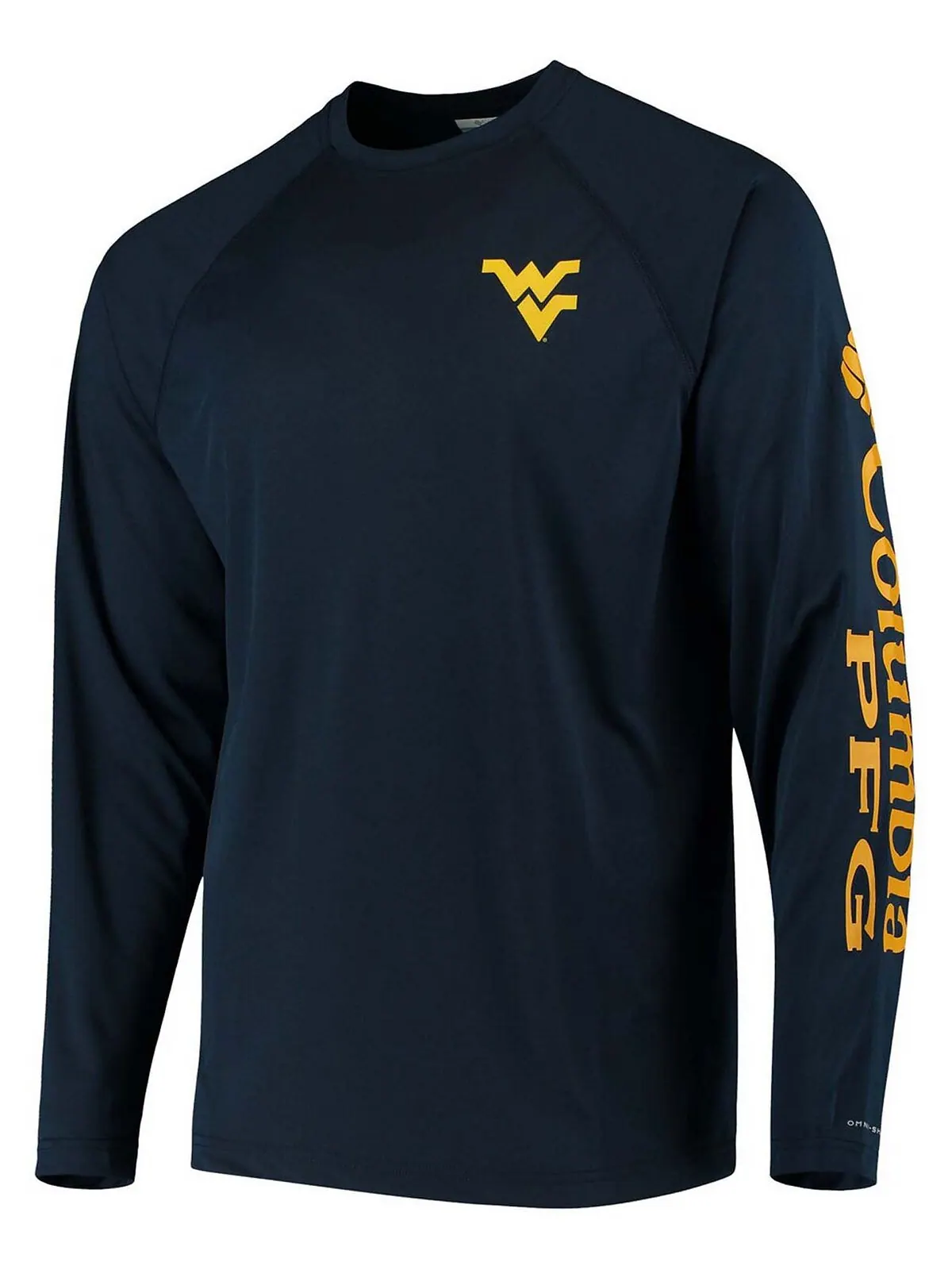 Мужская темно-синяя футболка PFG West Virginia Mountaineers Terminal Tackle Omni-Shade с длинным — изображение 2 из 3