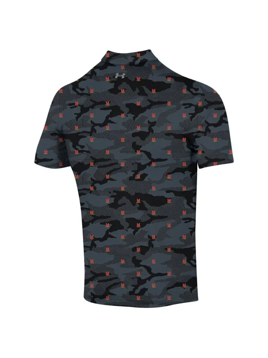 Under Armour Мужская черная футболка-поло Maryland Terrapins Gameday ArmourFuse — изображение 2 из 3, черный