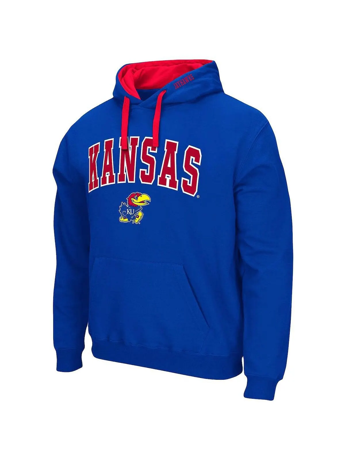 Мужской пуловер с капюшоном Royal Kansas Jayhawks Big and Tall Arch и Logo 2.0 Colosseum — изображение 3 из 3, королевский