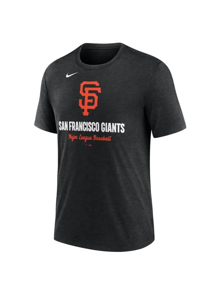 Nike Мужская футболка из смешанной ткани с логотипом команды San Francisco Giants — изображение 2 из 3, черный