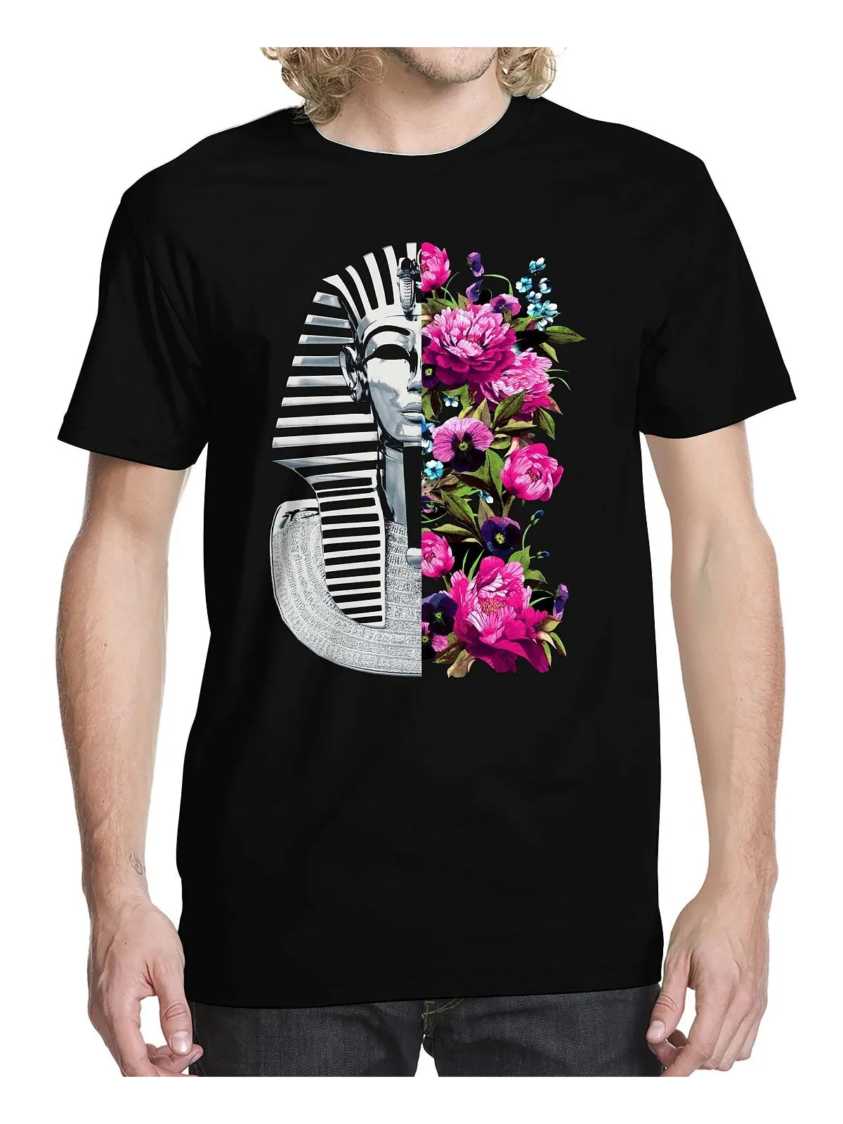 Мужская футболка с рисунком Tut Slice Rose Buzz Shirts — изображение 1 из 1, черный