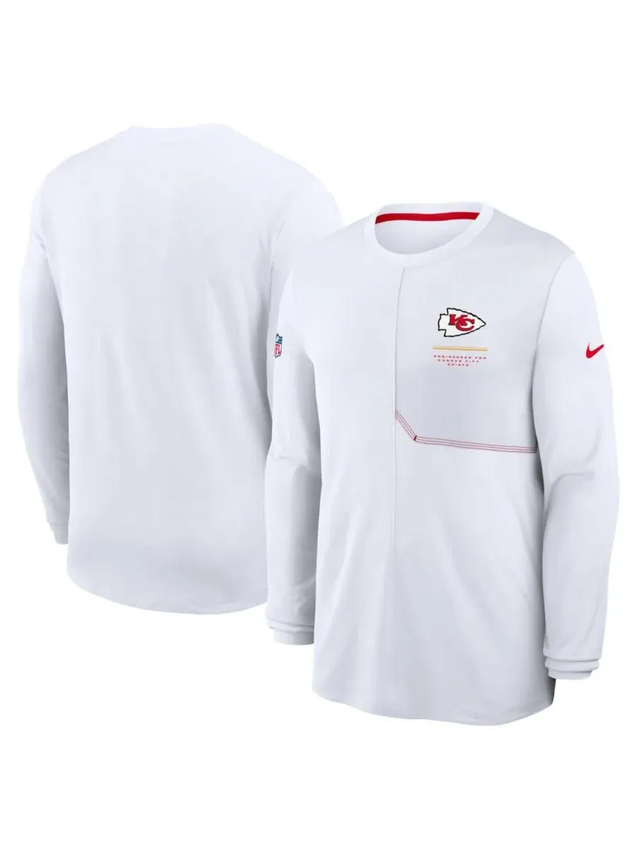 Футболка с длинным рукавом с принтом Kansas City Chiefs Nike — изображение 1 из 3, белый