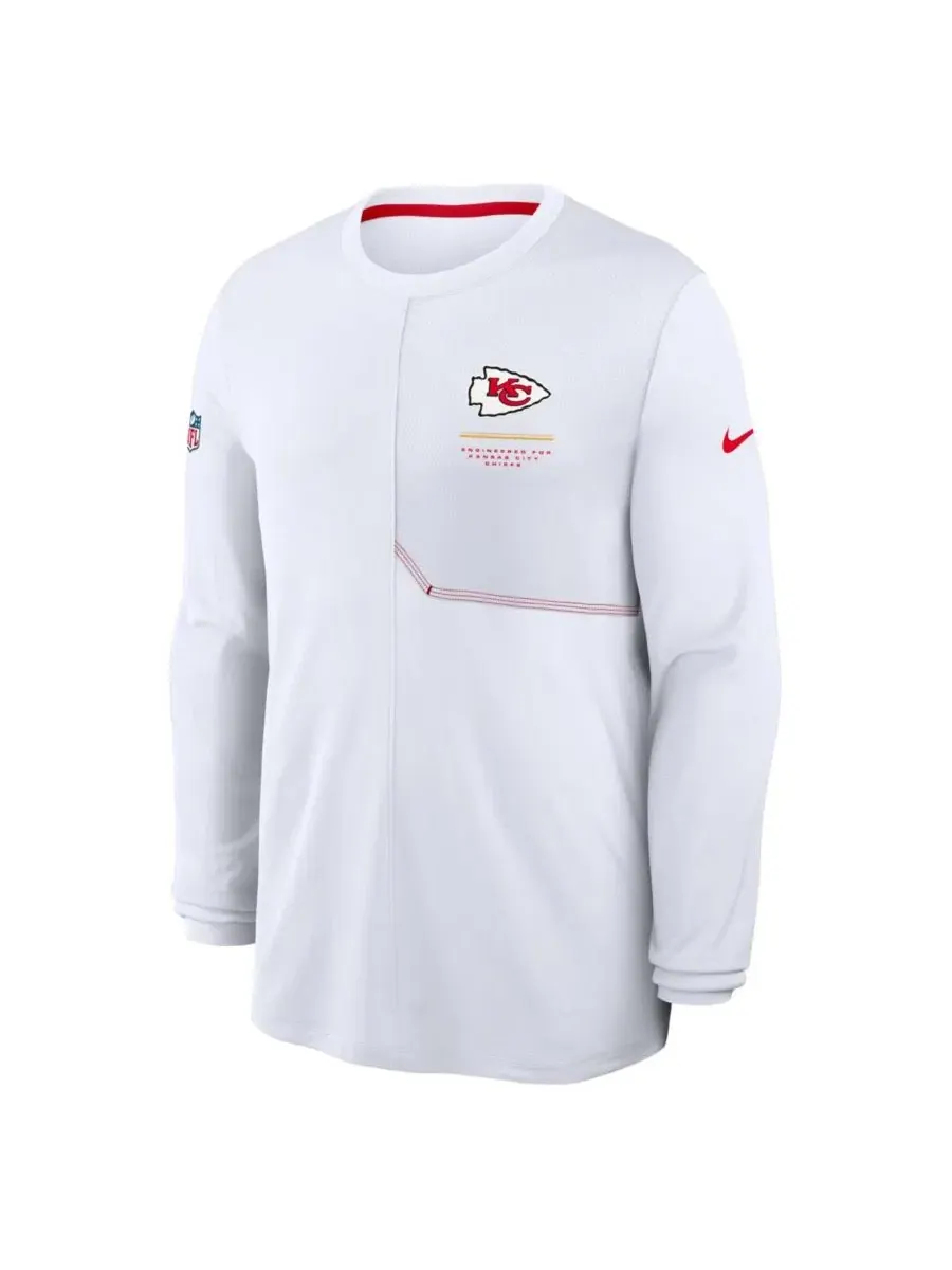 Футболка с длинным рукавом с принтом Kansas City Chiefs Nike — изображение 2 из 3, белый